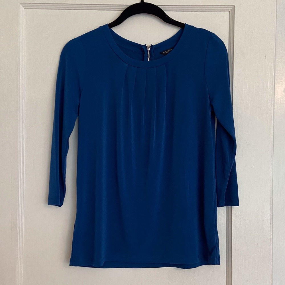 Ann Taylor Blouse in Ocean Blue, Small Petite